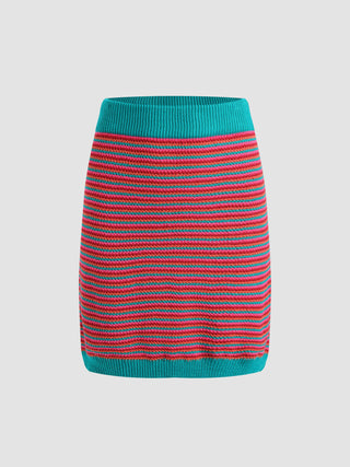 Bodycon Striped Mini Skirt