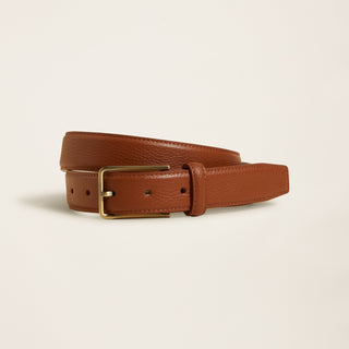 Bosco Italian Pebble Leather Belt (Antique Brass / Saddle Brown / 40)