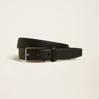 Bosco Italian Pebble Leather Belt (Palladium / Black / 40)