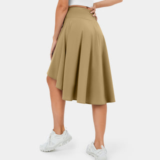 Breezeful™ High Waisted Asymmetric Ruffle High Low Flowy 2-in-1 Quick Dry Dance Skirt