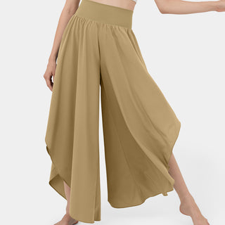 Breezeful™ High Waisted Back Waistband Pocket Palazzo Flowy Ruffle Wide Leg Quick Dry Dance Pants