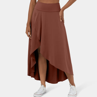 Breezeful™ High Waisted High Low Ruffle 2-in-1 Flowy Quick Dry Casual Regular Maxi Skirt