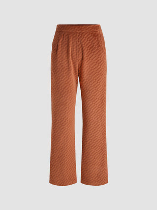 Brown Striped Detail Pants