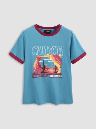 Canyon Graphic Contrast Trim Tee