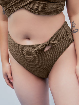 Cheeky Bowknot Knitted Bikini Bottom Curve & Plus