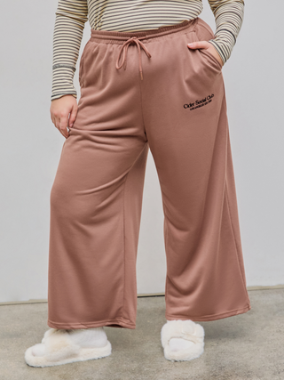 Cider Social Club Drawstring Straight Leg Sweatpants Curve & Plus