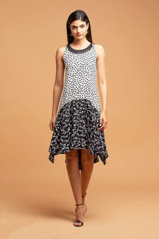 Claire Dress - Black & White Floral