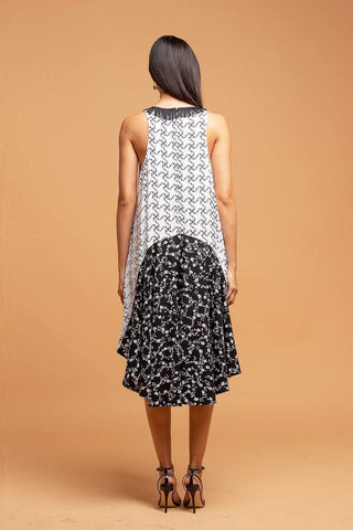 Claire Dress - Black & White Floral