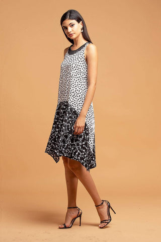 Claire Dress - Black & White Floral