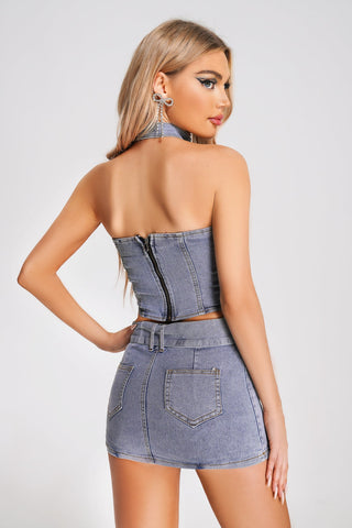 Clarisa Denim Set (L / Blue)