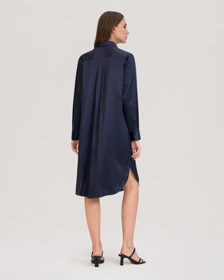 Classic Freesia Silk Shirt Dress