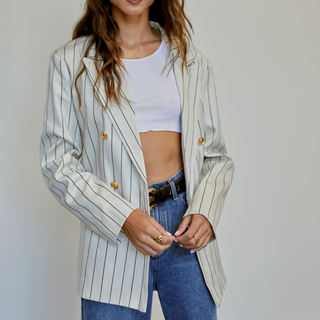 Collar Striped Blazer