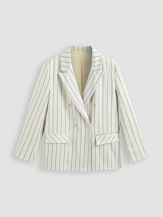 Collar Striped Blazer