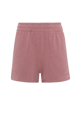 a pink shorts with a logo on the side