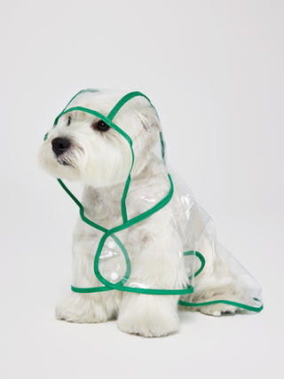 Contrast Binding Hooded Pet Raincoat