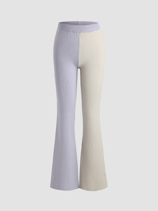 Contrast Color Knit Trousers