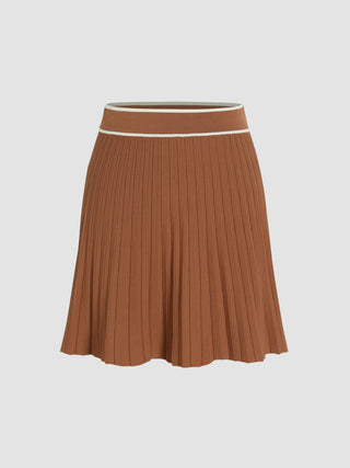 Contrast Trim Knitted Skirt