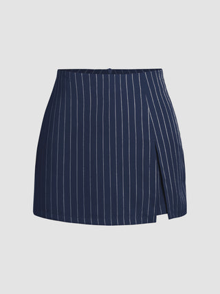 Contrasting Striped Split Skort