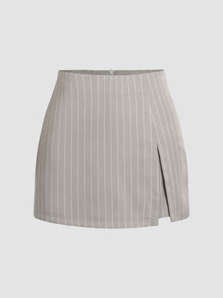 Contrasting Striped Split Skort