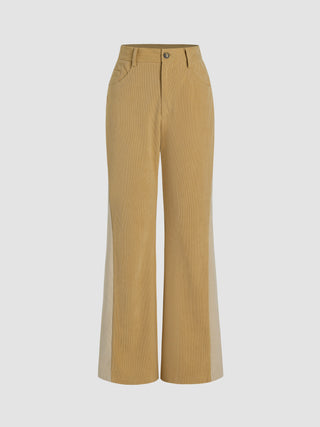 Corduroy High Waist Flared Trousers