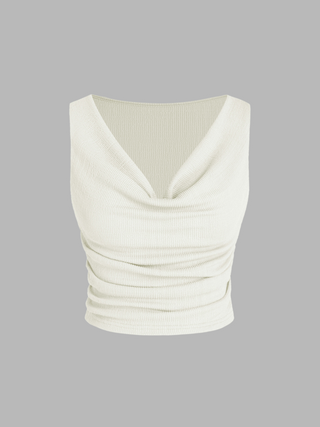 Cowl Neck Ruched Tank Top