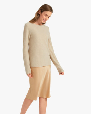 Cozy Scoop-Neck Cashmere Sweater (Coffee / L)