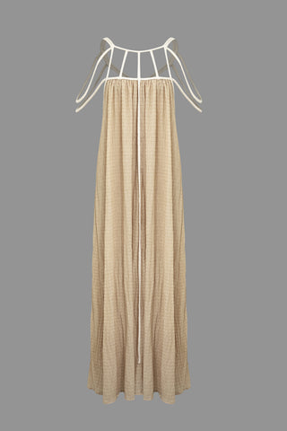 Cut Out Backless Maxi Dress (F / KHAKI)