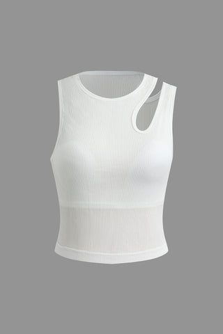 Cut Out Tank Top (L / WHITE)