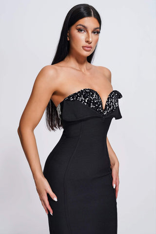 Dakana Sequin Midi Bandage Dress