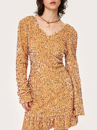 Dancing Diva Long Sleeve Sequin Dress