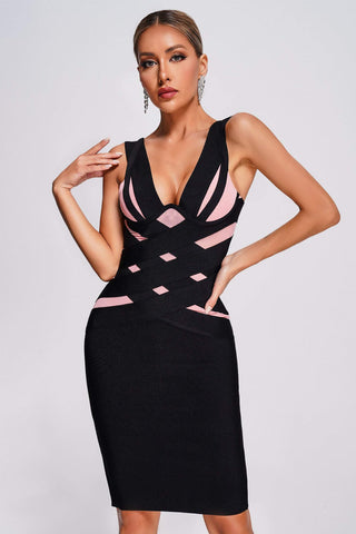 Debra Mini Bandage Dress (M / Black)