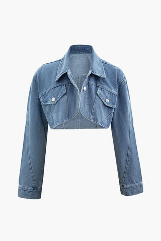 Denim Crop Jacket (S / LIGHT WASH BLUE)