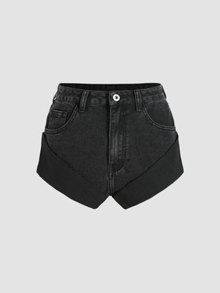 Denim Low Waist Pocket Shorts