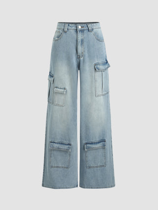 Denim Pocket Solid Jeans