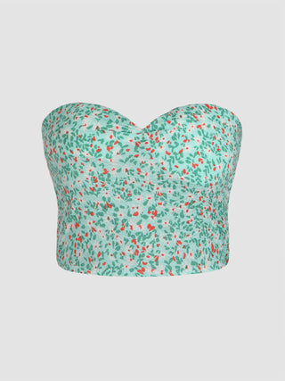 Ditsy Sweetheart Neckline Tube Top