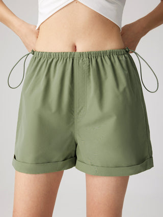 Drawstring Roll Hem Shorts