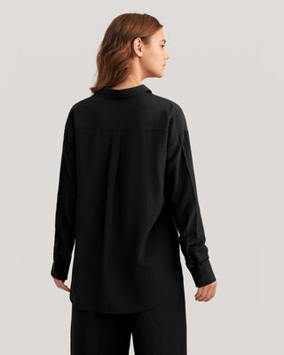 Drop Shoulders Oversize Silk Shirt