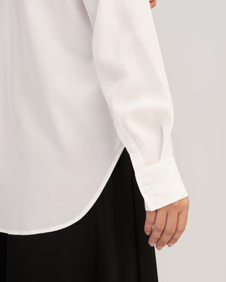 Drop Shoulders Oversize Silk Shirt