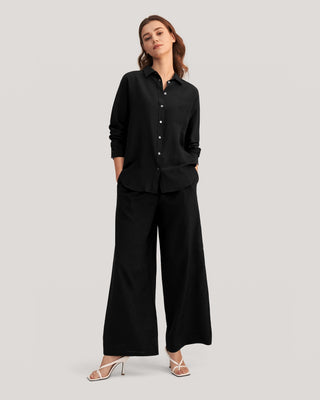 Drop Shoulders Oversize Silk Shirt