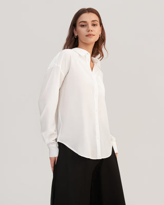 Drop Shoulders Oversize Silk Shirt