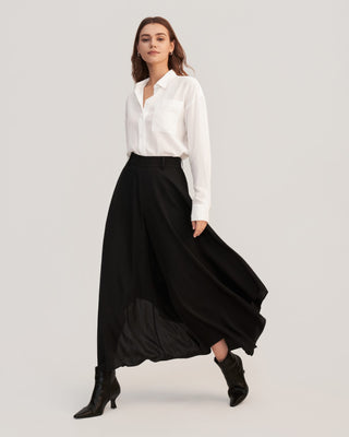 Drop Shoulders Oversize Silk Shirt