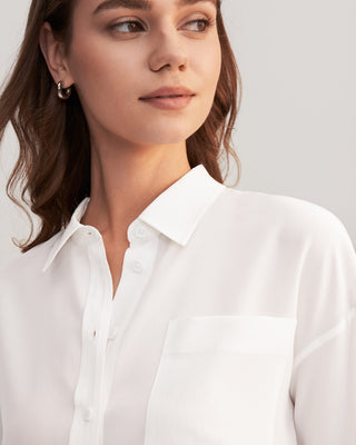 Drop Shoulders Oversize Silk Shirt