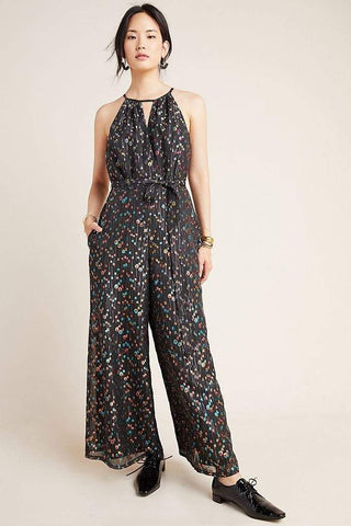 Edita Halter Metallic Clip Dot Jumpsuit