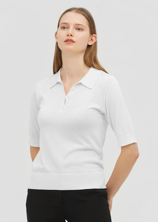 Elegant Silk Knitted Polo Shirt