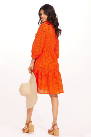 Eloise Dress – Tangerine Eyelet