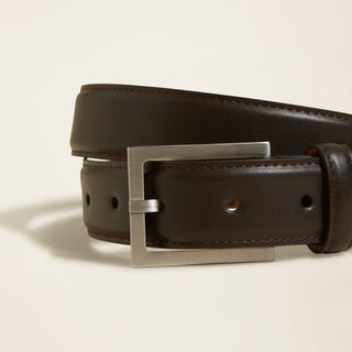 Enzo Italian Square Buckle Napa Leather Belt