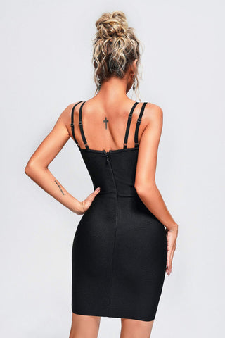 Erina Lace Mini Bandage Dress (L / Black)