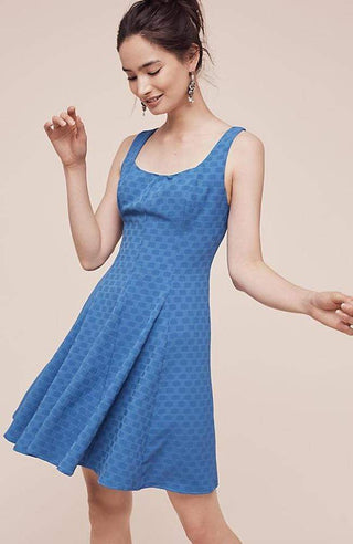 Tux Dress - Blue Waffer