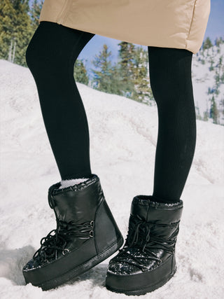 Faux Leather Ankle Moon Boots