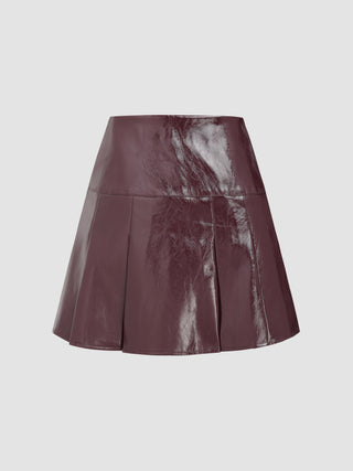 Faux Leather Middle Waist Mini Skirt